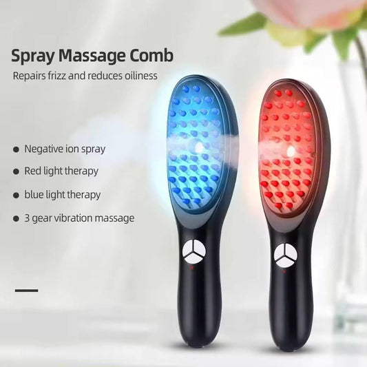 Revitalize Your Hair, Recharge Your Scalp! - T99S Electric Red &amp; Blue Light Therapy Spray Scalp Massager Comb.