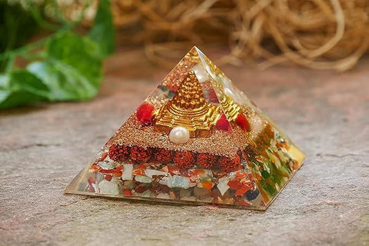 Pyramid Shri Yantra with Rudraksha – A Powerful Symbol of Prosperity and Spiritual Well-Being