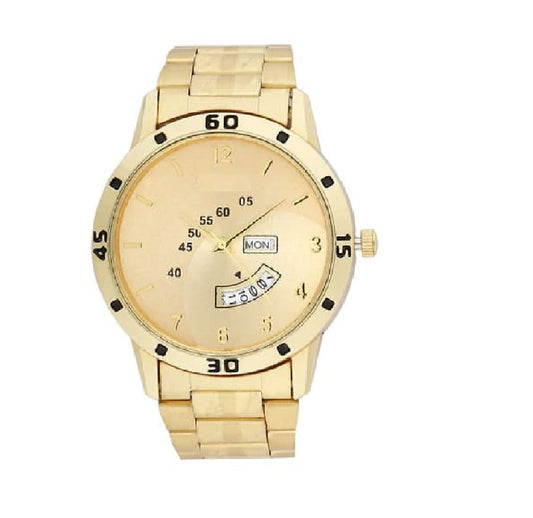 Analog Stainless Steel Golden Watch